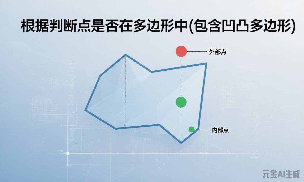 算法--判断点是否在多边形中(包含凹凸多边形)